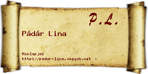 Pádár Lina névjegykártya